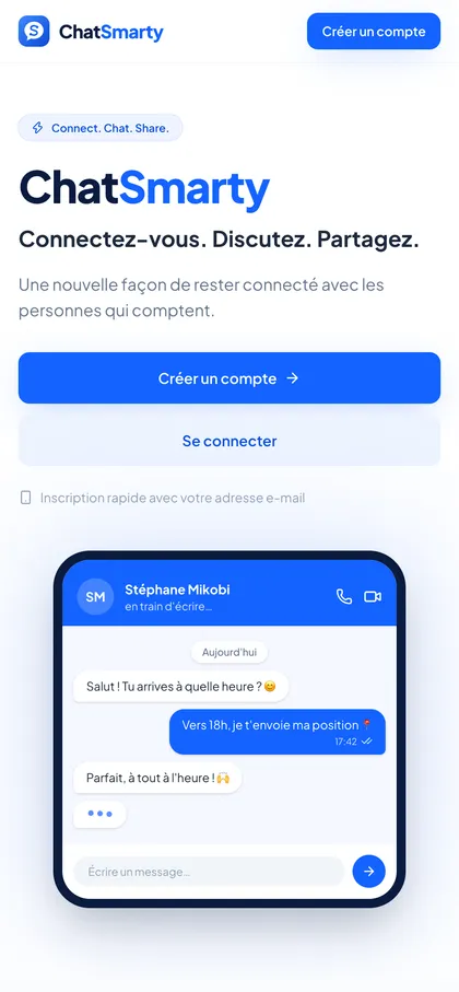 Page d'accueil de ChatSmarty